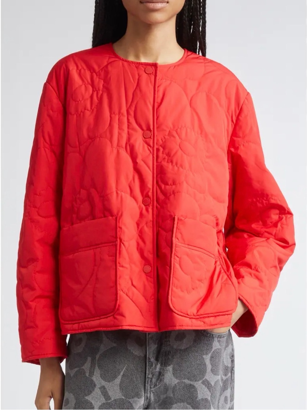 Marimekko Kapseli Piirto Unikko Quilted Jacket